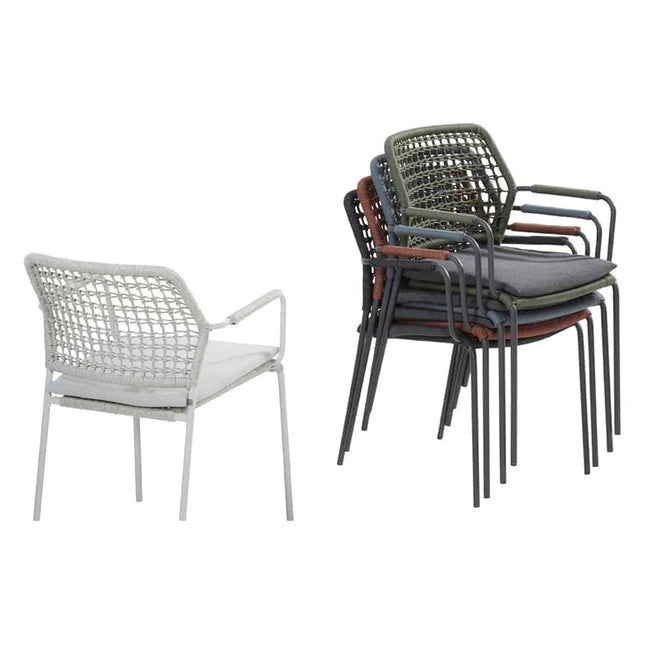 Taste 4SO Barista dining antraciet + Manolo tafel antraciet met geprint keramiek tafelblad 240 cm