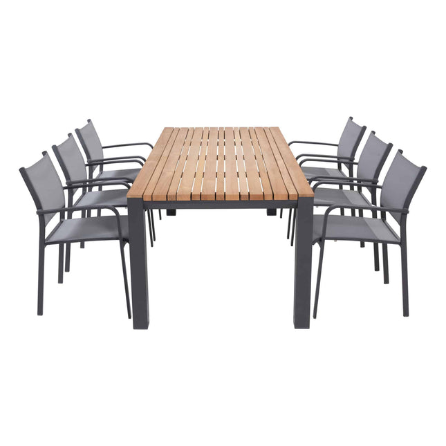 Taste 4SO Tosca dining antraciet + Ridge teak tafel 220 cm