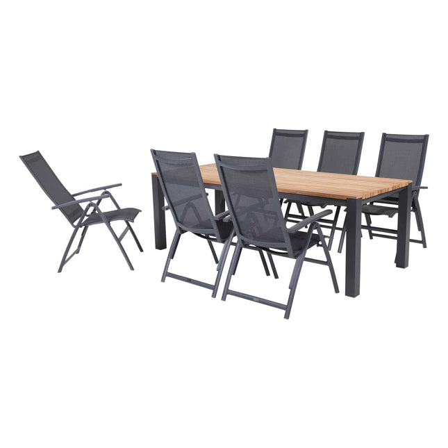 Taste 4SO Cadiz verstelbare stoel + Ridge tafel antraciet 220 cm