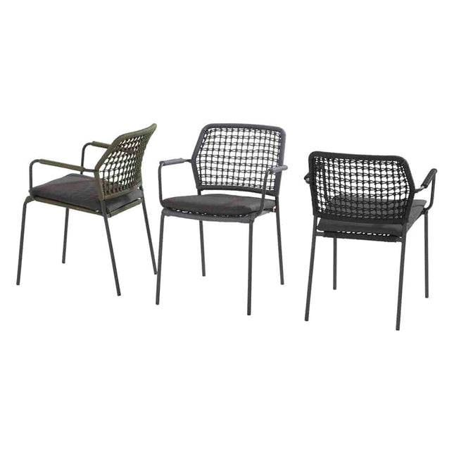 Taste 4SO Barista dining antraciet + Prado teak tafel 160 Ø cm