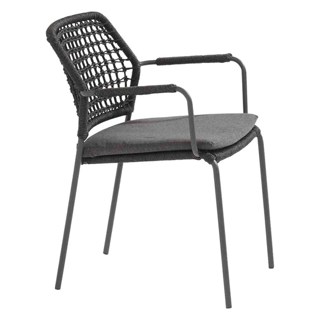 Taste 4SO Barista dining antraciet + Prado teak tafel 130 Ø cm