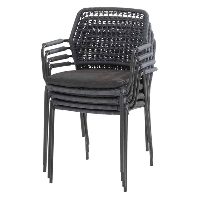 Taste 4SO Barista dining antraciet + Prado tafel ovaal 240 cm antraciet onderstel