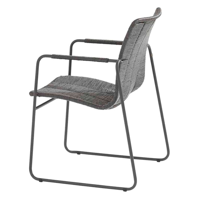 Taste 4SO Palma dining antraciet + Ambassador teak tafel 130 Ø cm