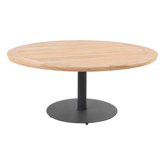 Taste 4SO Saba low dining teak tafel 160 Ø cm antraciet onderstel