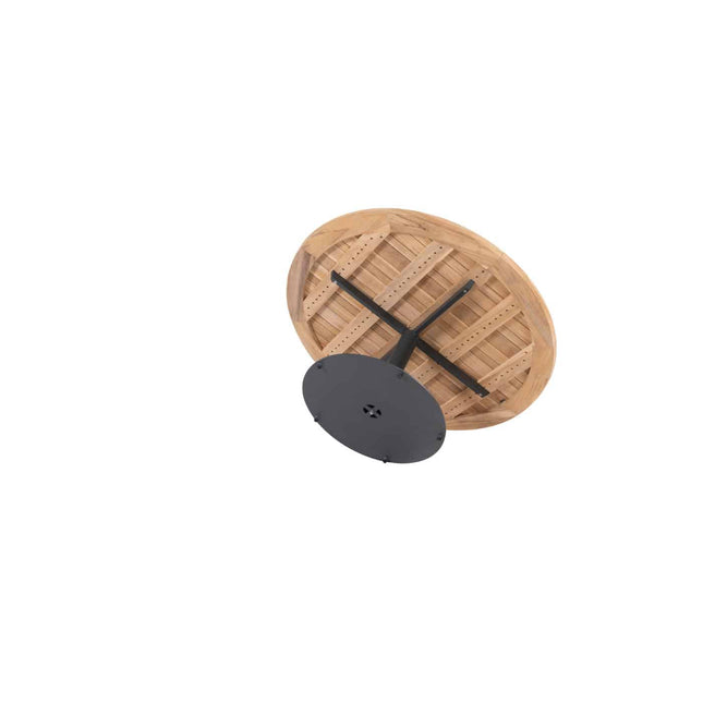 Taste 4SO Saba low dining teak tafel 160 Ø cm antraciet onderstel