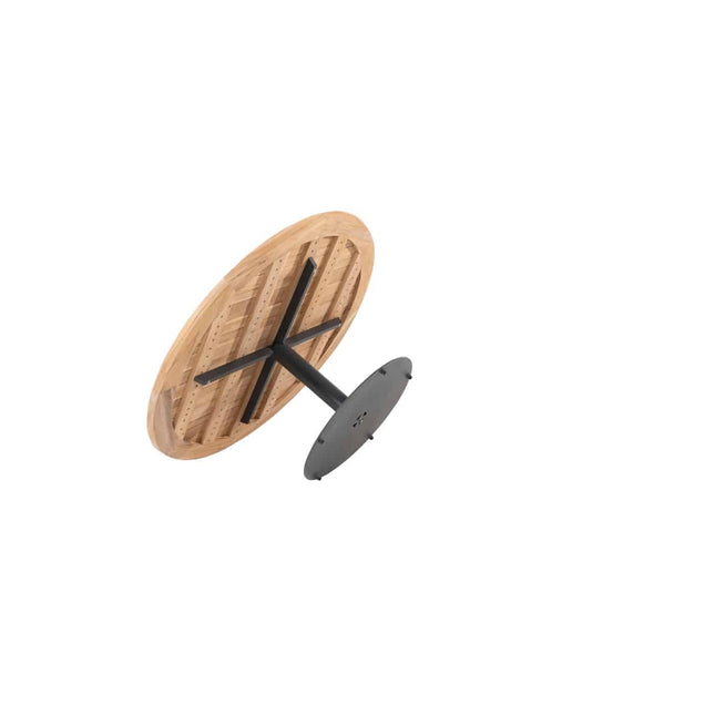 Taste 4SO Saba low dining teak tafel 160 Ø cm antraciet onderstel