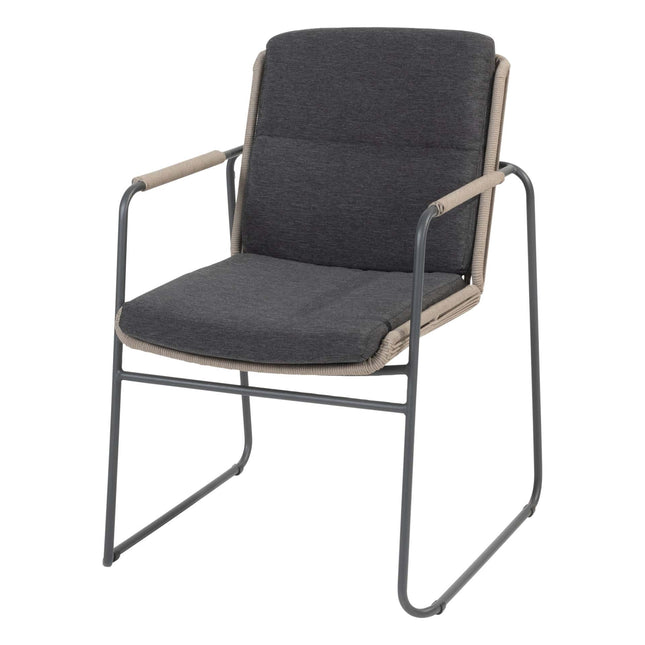 Taste 4SO Parma stapelbare dining + Manolo tafel antraciet met geprint keramiek tafelblad 240 cm