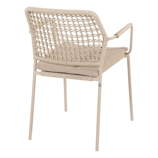 Taste 4SO Barista dining latte + Prado teak tafel 130 Ø cm