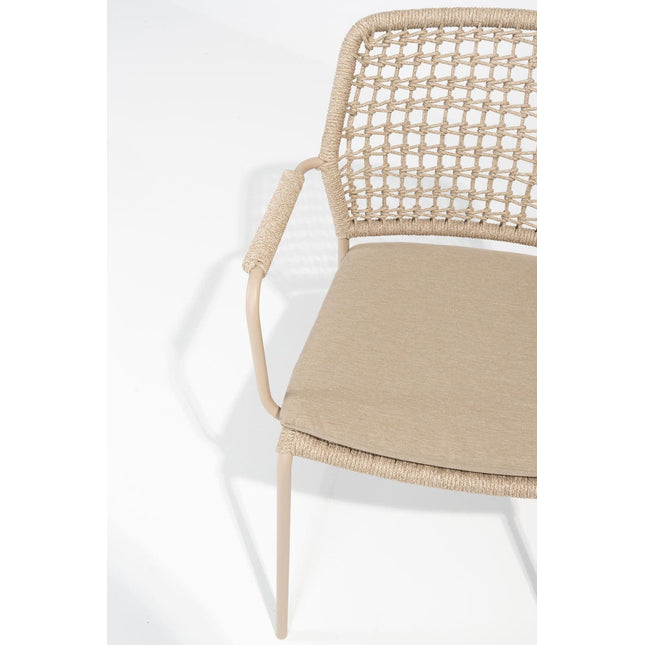 Taste 4SO Barista dining latte + Liam teak tafel 180 cm