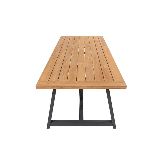 4 Seasons Outdoor Aprilla dining antraciet + Taste 4SO Noah teak tafel antraciet onderstel 260 cm