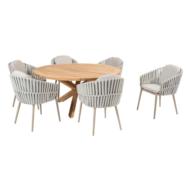Taste 4SO Eva dining + Prado teak tafel 160 Ø cm