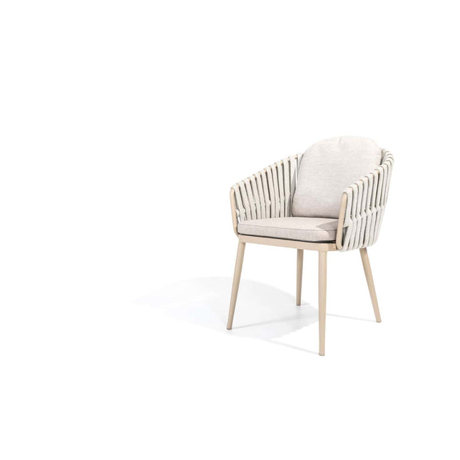 Taste 4SO Eva dining + Prado teak tafel 160 Ø cm + lazy susan