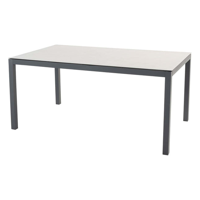 Taste 4SO Salerno eettafel antraciet met geprint keramiek tafelblad 160 x 95 cm.