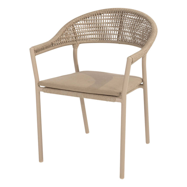 Taste 4SO Sienna dining + Prado teak tafel 130 Ø cm teak onderstel