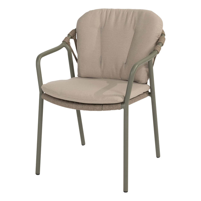 Taste 4SO Manitoba stapelbare dining stoel – Olive (incl. 2 kussens)