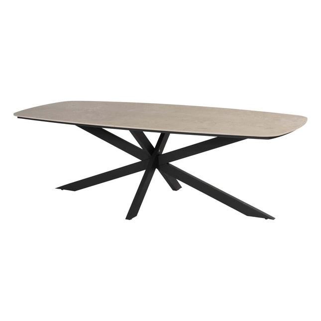 4 Seasons Outdoor Fabrice dining stoel antraciet + Taste 4SO Prado tafel met keramisch tafelblad barrel antraciet 240 cm