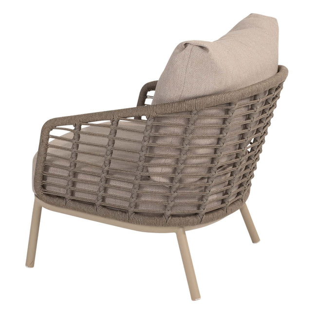 Taste 4SO Puglia loungeset 3-zits loungebank + 2x lounge stoel + Demi set van 2 salontafels latte