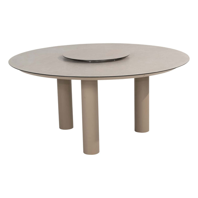 Taste 4SO Eva dining + Donato tafel met geprint keramiek tafelblad 160 Ø cm latte