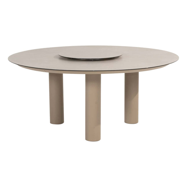 Taste 4SO Barista dining stoel latte + Donato tafel keramiek latte 160 Ø cm + Lazy susan