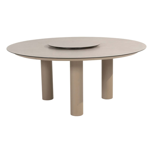Taste 4SO Parma stapelbare dining latte + Donato tafel 160 Ø cm latte