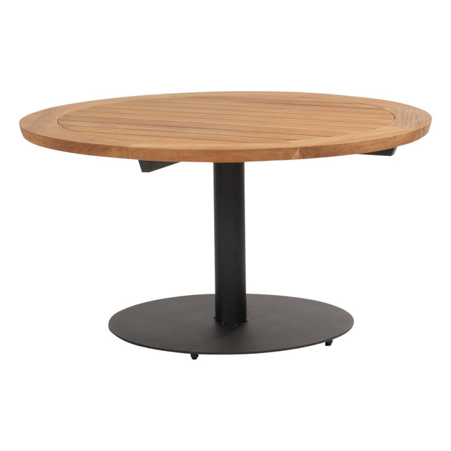 Taste 4SO Saba low dining teak tafel 130 Ø cm antraciet onderstel