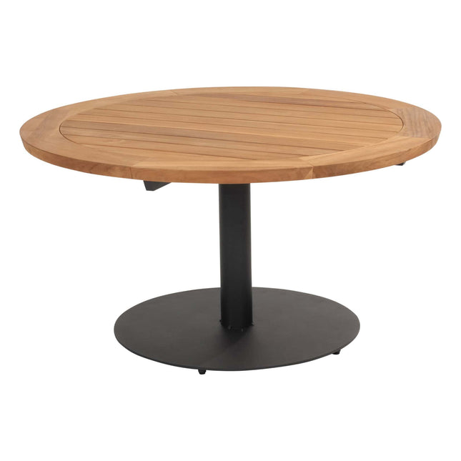 Taste 4SO Saba low dining teak tafel 130 Ø cm antraciet onderstel