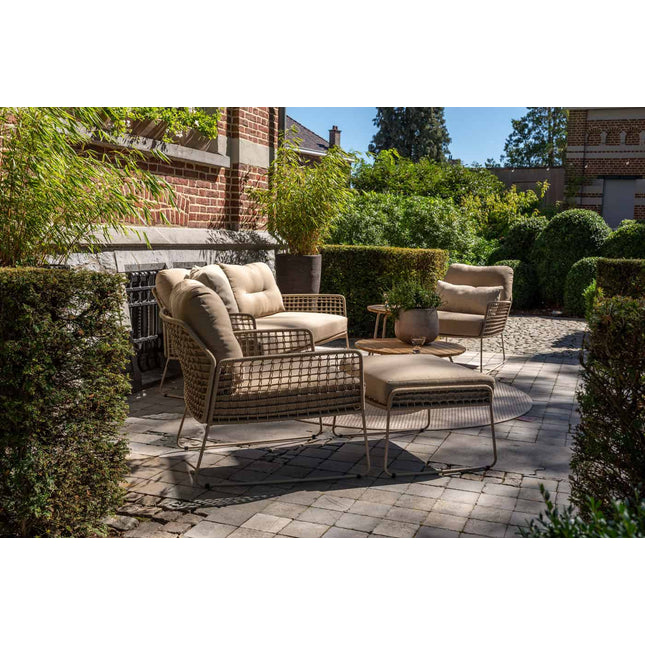 Taste 4SO Albano bistro loungeset + 4 Seasons Outdoor Verdi bijzettafel 45 Ø cm latte