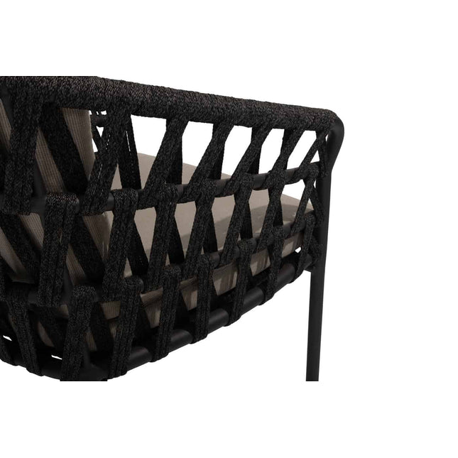 4 Seasons Outdoor Albareto dining stoel + Taste 4SO Prado tafel met keramisch tafelblad barrel antraciet 240 cm