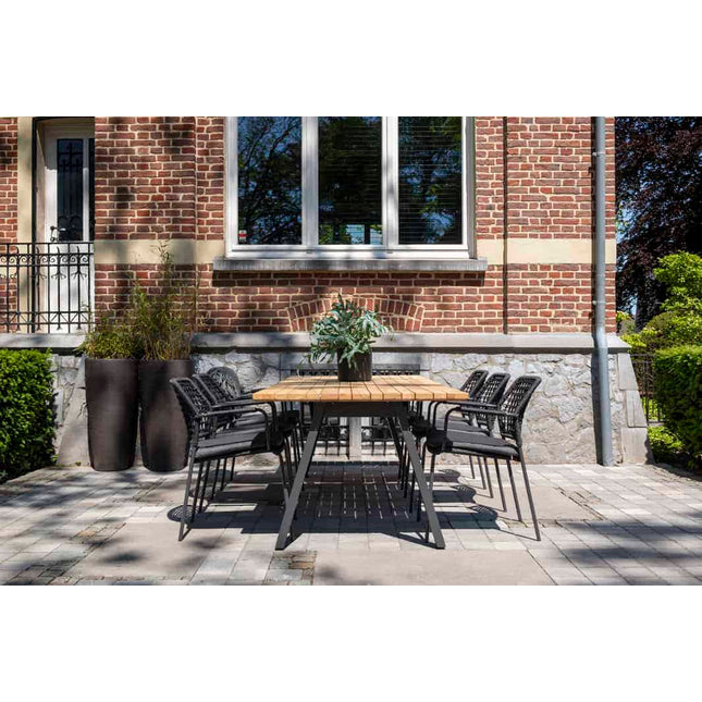 Taste 4SO Barista dining antraciet + Ambassador teak tafel 240 cm