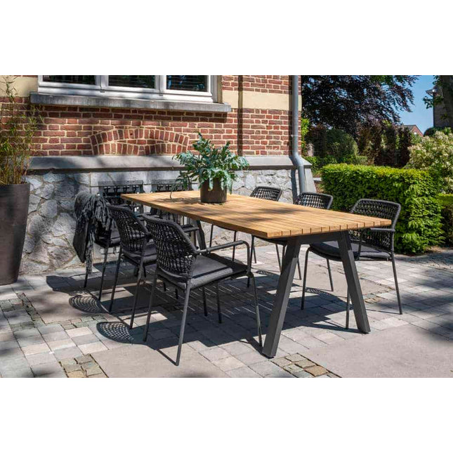 Taste 4SO Barista dining antraciet + Ambassador teak tafel 240 cm