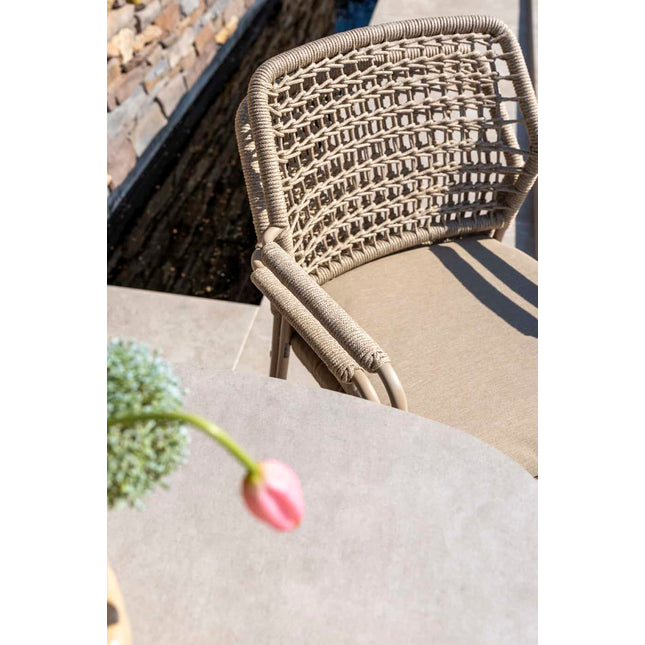 Taste 4SO Barista dining stoel latte + Liam tafel met keramisch tafelblad 240 cm