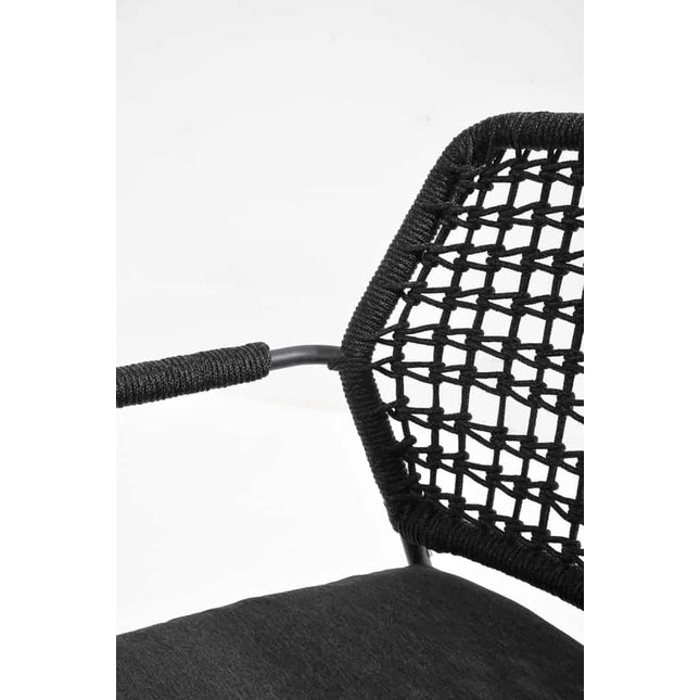 Taste 4SO Barista dining antraciet + Fiesta teak tafel 90×90 cm