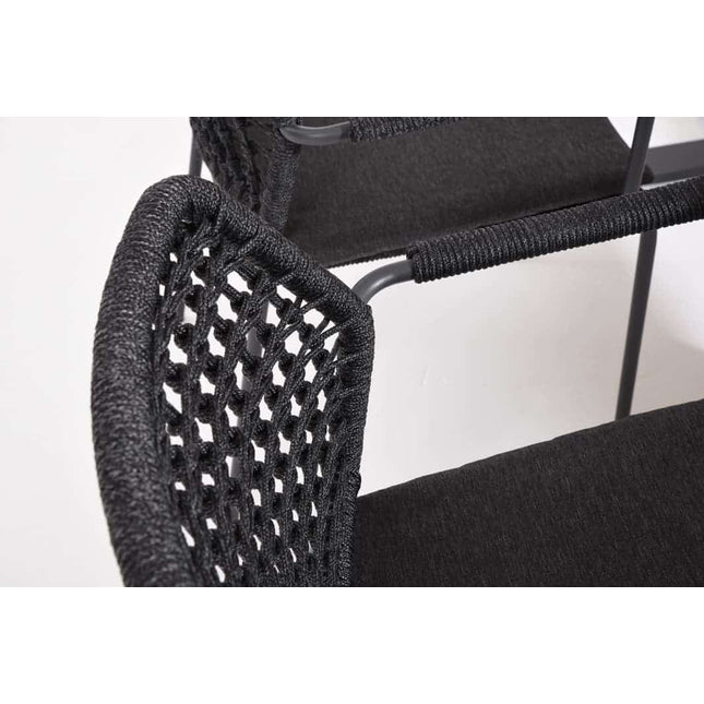 Taste 4SO Barista dining antraciet + Fiesta teak tafel 90×90 cm