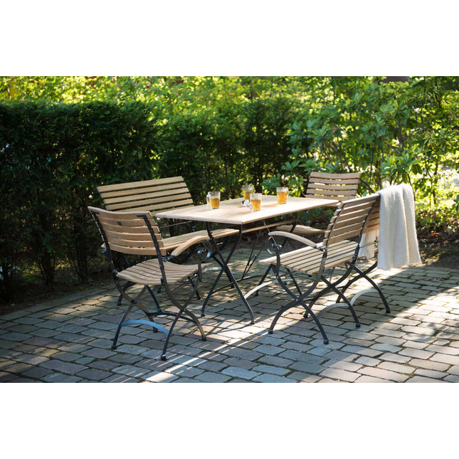 4 Seasons Outdoor Darwin teak tafel 120 cm inklapbaar