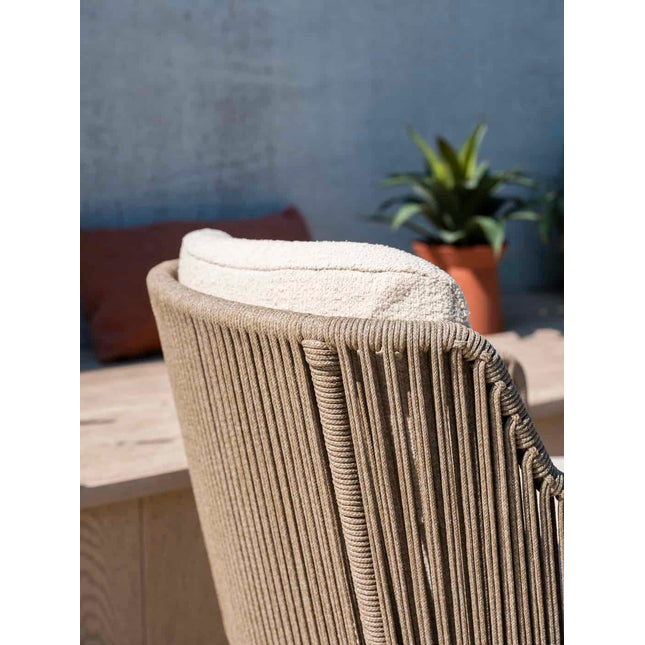 4 Seasons Outdoor Bernini dining stoel + Arizona tafel keramisch blad kiezel-vorm 240 cm