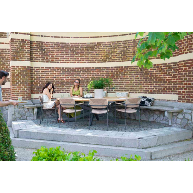 Taste 4SO Prado teak tafel ellips 240 cm antraciet onderstel