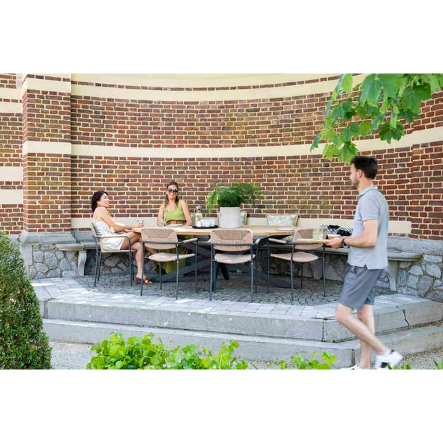 Taste 4SO Prado teak tafel ellips 240 cm antraciet onderstel