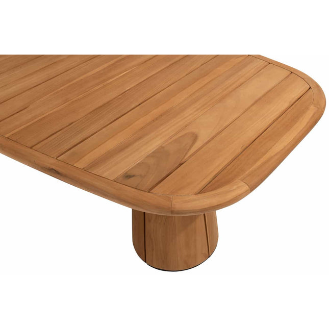 4 Seasons Outdoor Tess dining + Taste 4SO Capri tafel barrel-vorm teak 280 x 110 cm