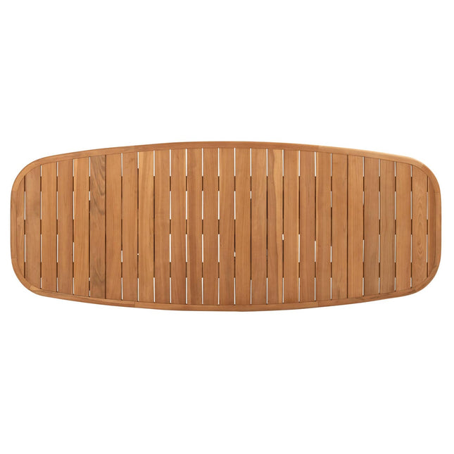 4 Seasons Outdoor Montera dining + Taste 4SO Capri tafel barrel-vorm teak 280 x 110 cm