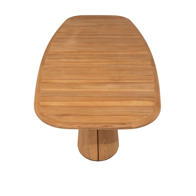 Taste 4SO Capri low dining tafel barrel-vorm teak 240 x 110 cm