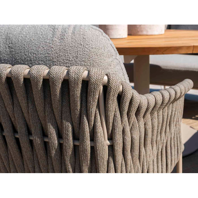 4 Seasons Outdoor Tuinset Comino low dining stoel + Taste 4SO Donato low dining tafel latte 160 cm Ø