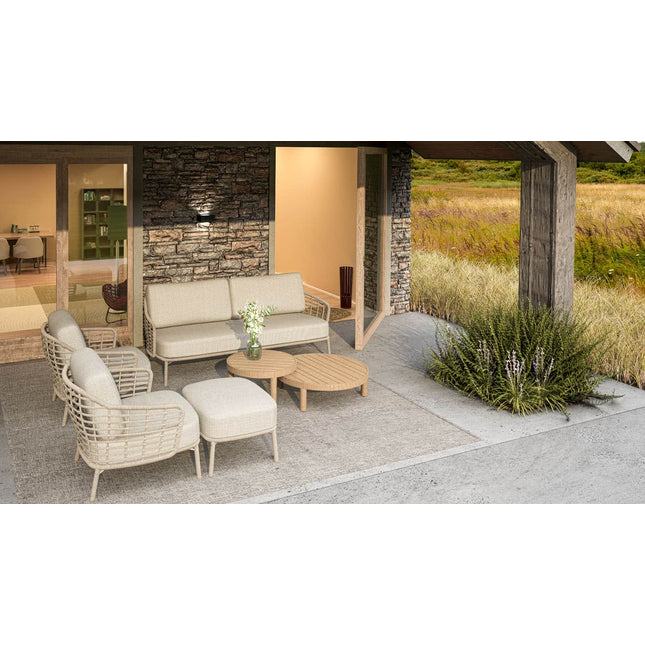 4 Seasons Outdoor Como loungeset harvest + Verdi salontafel latte 73 Ø cm
