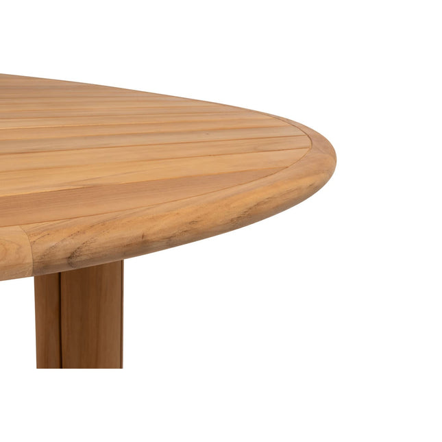 4 Seasons Outdoor Bernini dining stoel + Taste 4SO Corsica tafel kiezel-vorm teak 240 cm