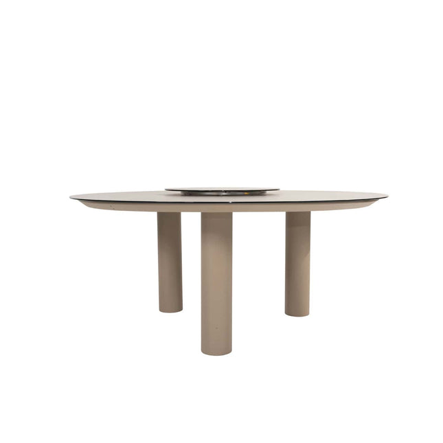 Taste 4SO Parma stapelbare dining latte + Donato tafel 160 Ø cm latte