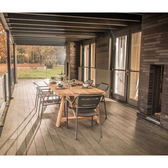4 Seasons Outdoor Icon teak tafel 240 cm teak onderstel