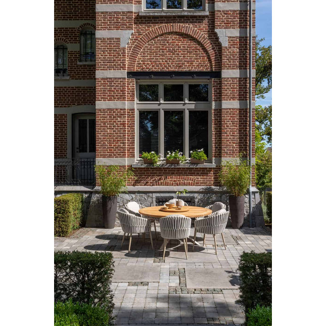 Taste 4SO Eva dining + Prado teak tafel 130 Ø cm