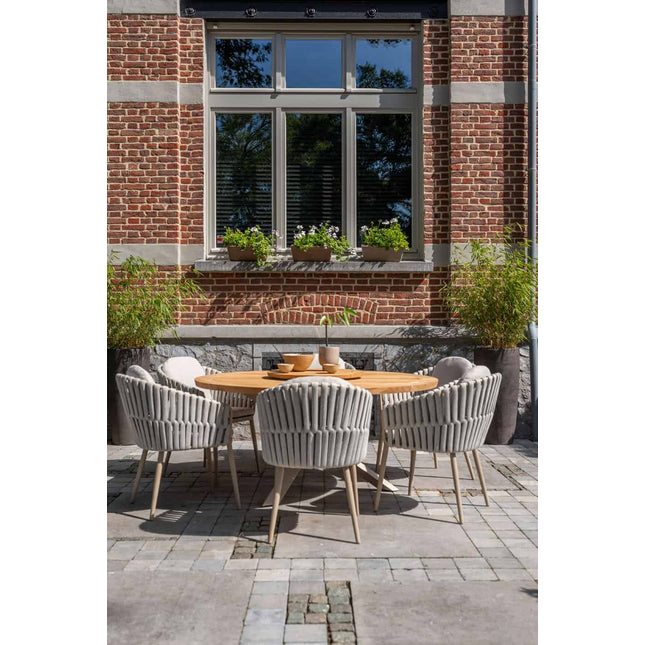 Taste 4SO Eva dining + Prado teak tafel 160 Ø cm