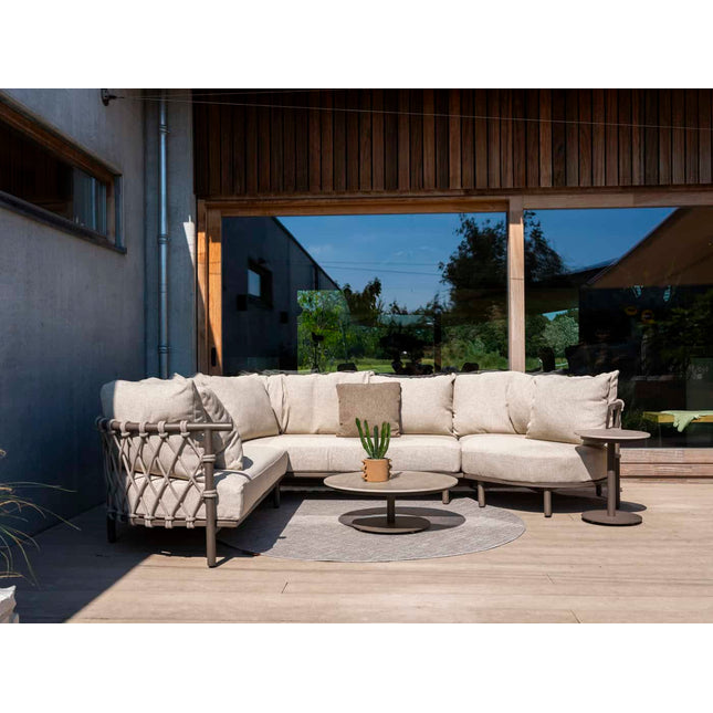 4 Seasons Outdoor Ezra loungeset + Boaz salontafel 80 Ø cm terre