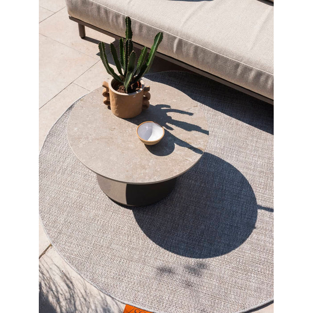 4 Seasons Outdoor Boaz salontafel met keramisch tafelblad, centrale poot terre 60 cm. Ø (H 35)