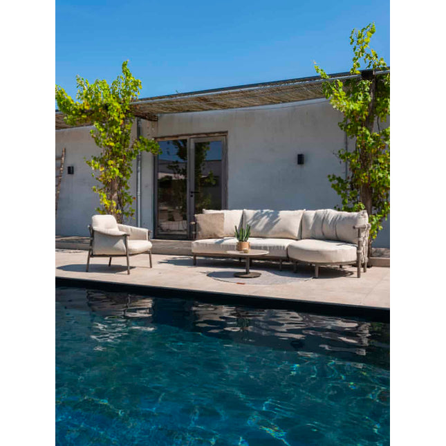 4 Seasons Outdoor Boaz salontafel met keramisch tafelblad, centrale poot terre 60 cm. Ø (H 35)